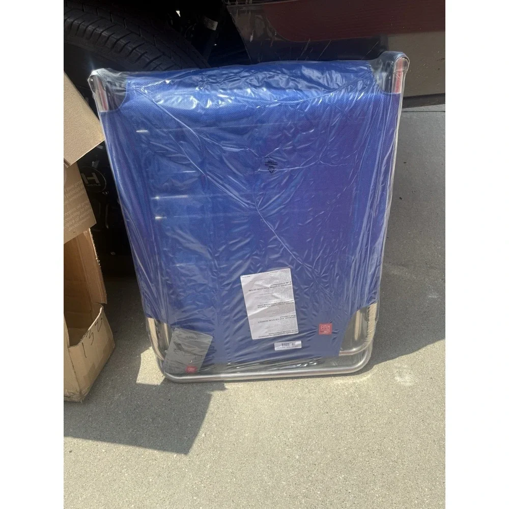 FIAM Amigo Top Folding Sunbed Lounge Chair Navy Lilac MoMA Italy New NIB